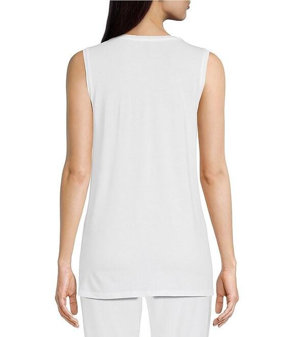 Eileen Fisher Petite Size Tencel Jersey Crew Neck Long Shell Product Image