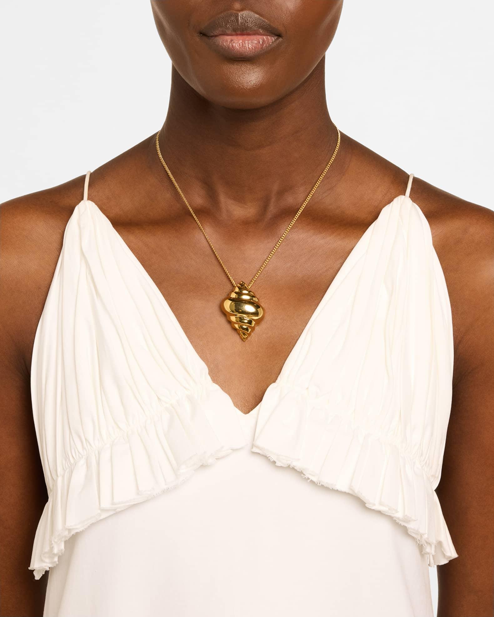 Polished Seashell Pendant Necklace Product Image