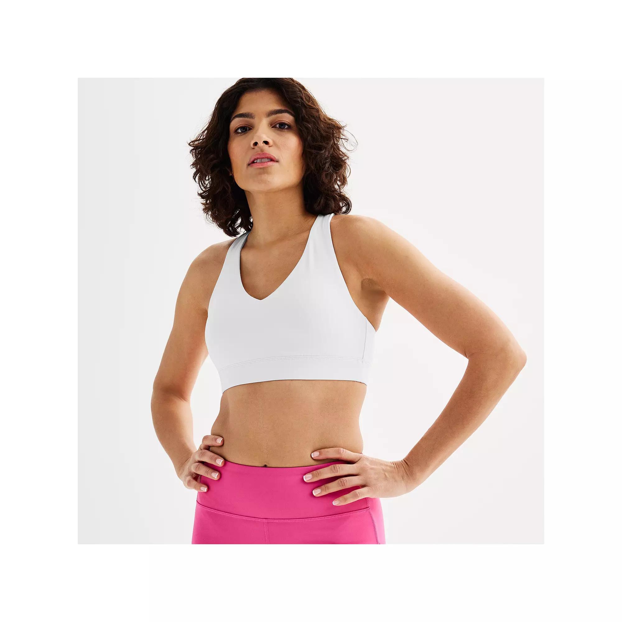 Tek Gear® Ultrastretch Medium-Impact V-Neck Sports Bra, Women's, Pink Layer Product Image