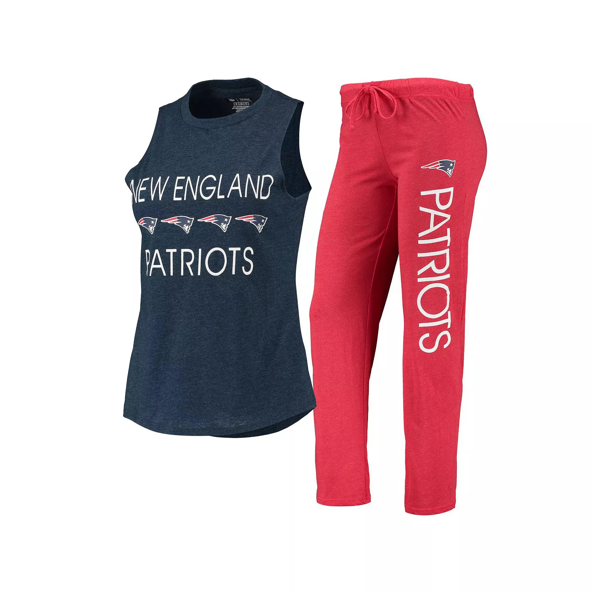 Women's Concepts Sport Red/Navy New England Patriots Muscle Tank Top & Pants Sleep Set,  Product Image