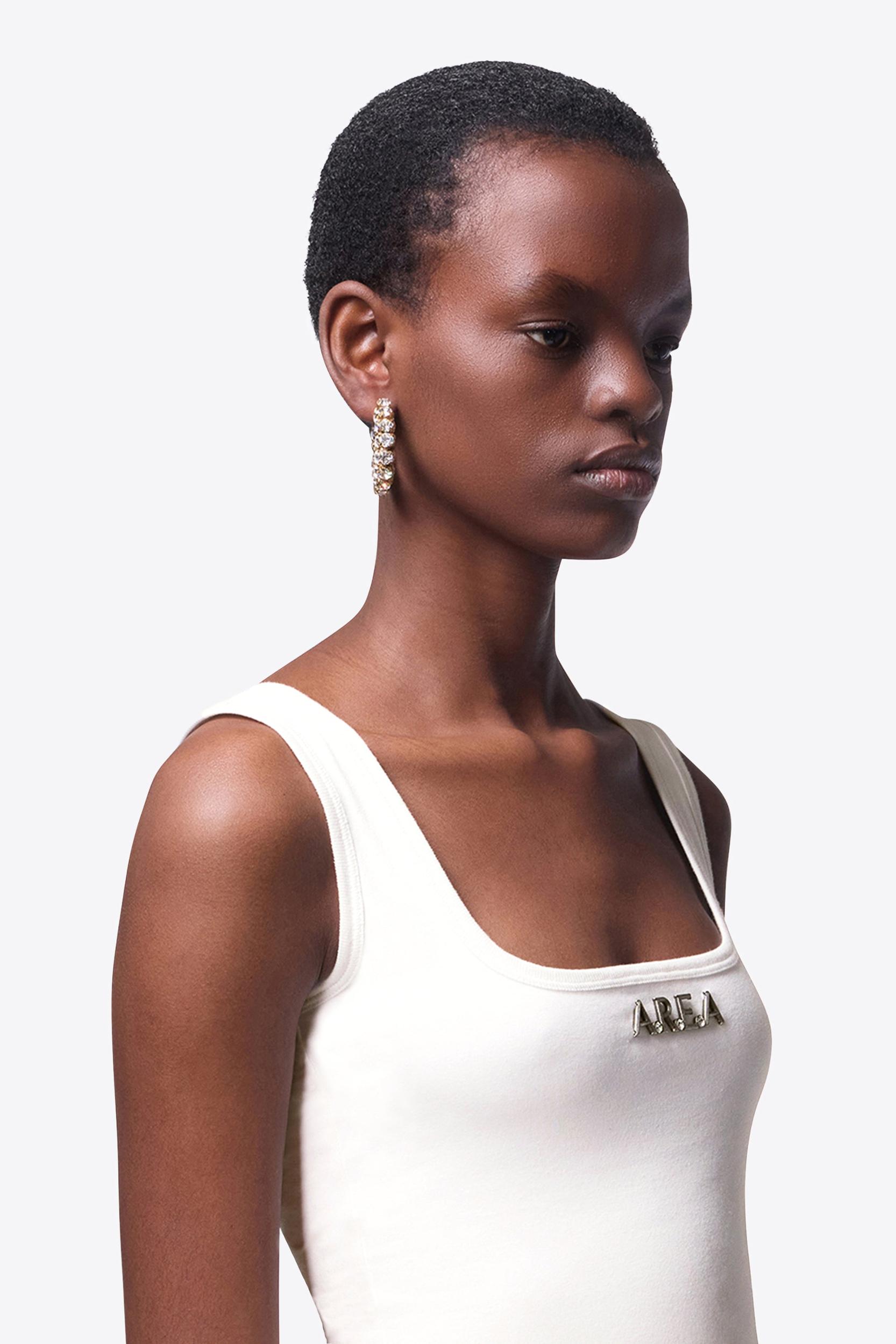 Small Crystal Hoop Earrings Product Image