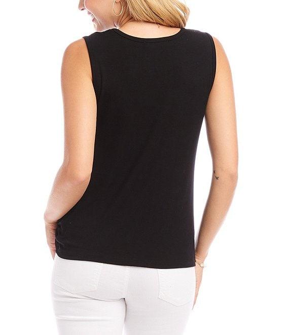 Karen Kane Pick-Up Crew Neck Sleeveless Stretch Jersey Top Product Image