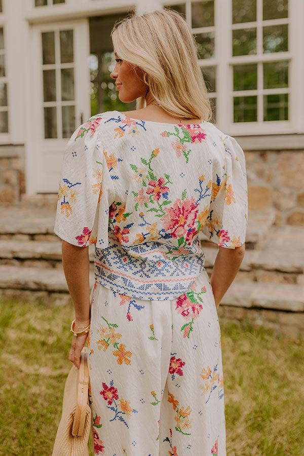 Boho Chic Floral Front Tie Top Product Image