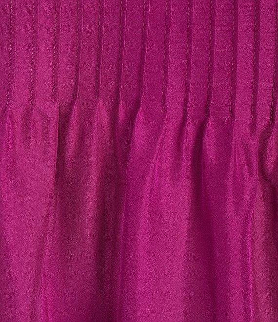 Eileen Fisher Woven Silk Boat Neck Sleeveless Pleated Dress Product Image