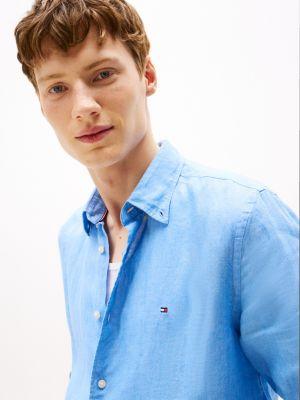 Regular Fit Pigment-Dyed Linen Shirt Product Image