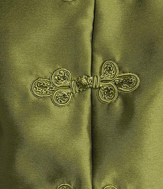 Mestiza New York Tamara Coordinating Dupioni Mandarin Collar Sleeveless Peplum Top Product Image