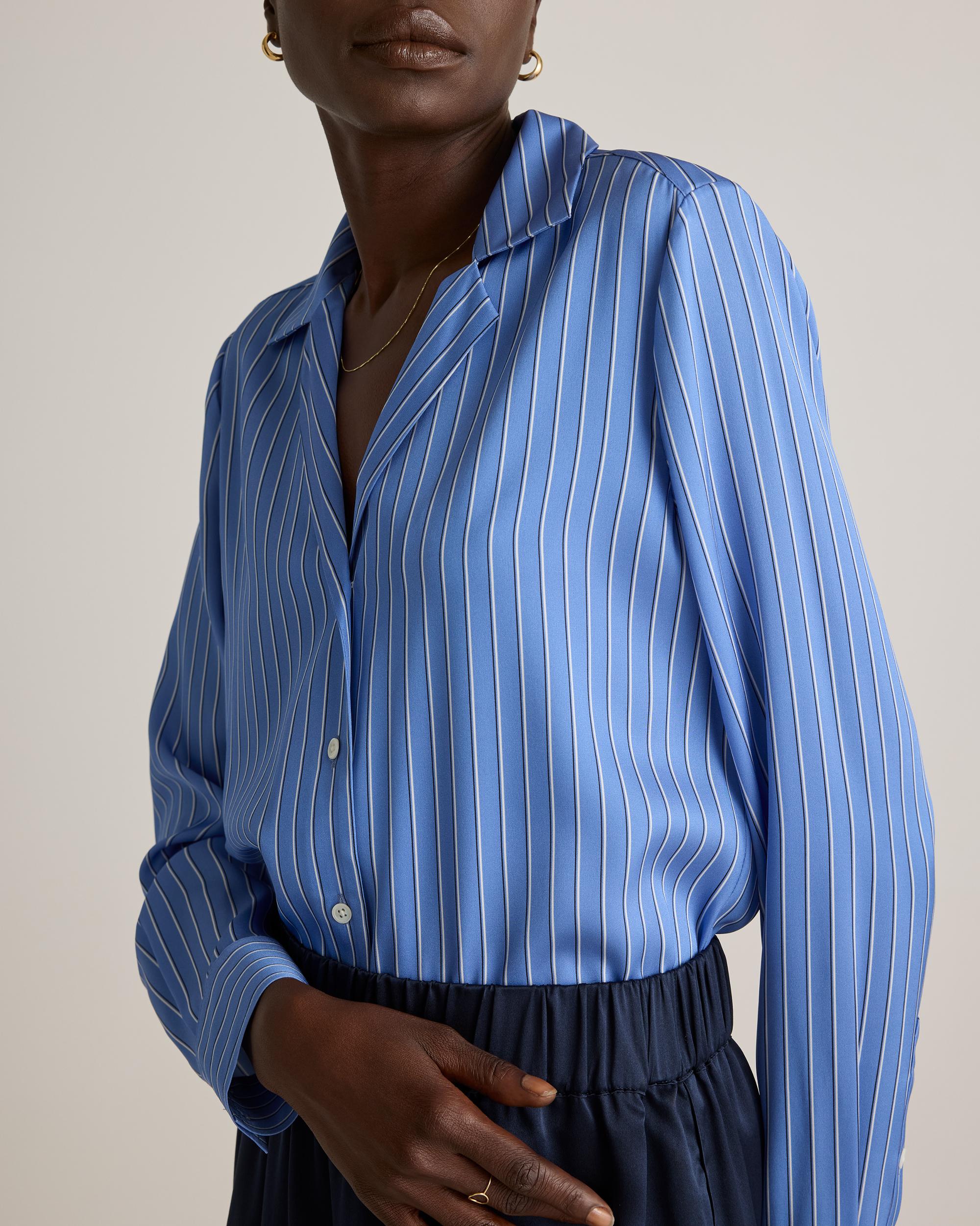 Quince | Women's Washable Stretch Silk Notch Collar Blouse Size XL Product Image