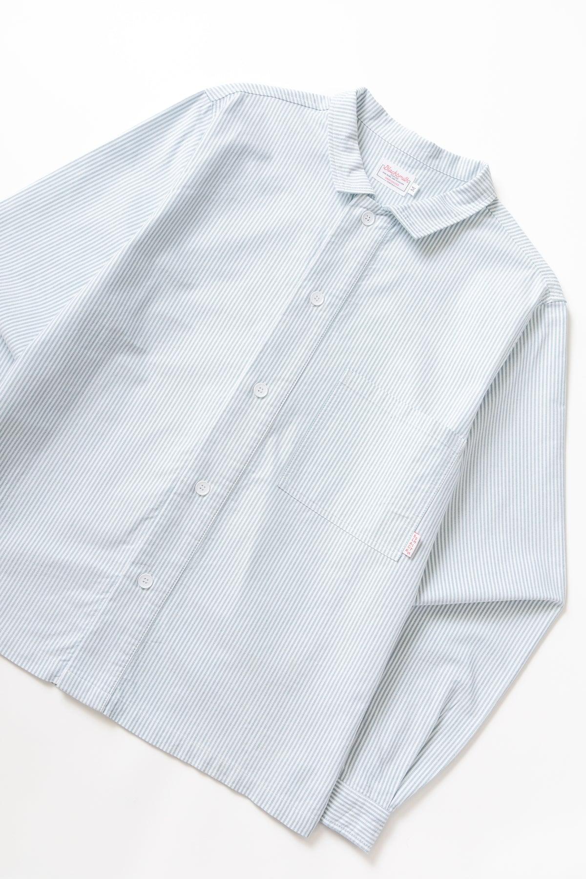 Blacksmith - 'Boxford' Utility Shirt - Green Stripe Product Image