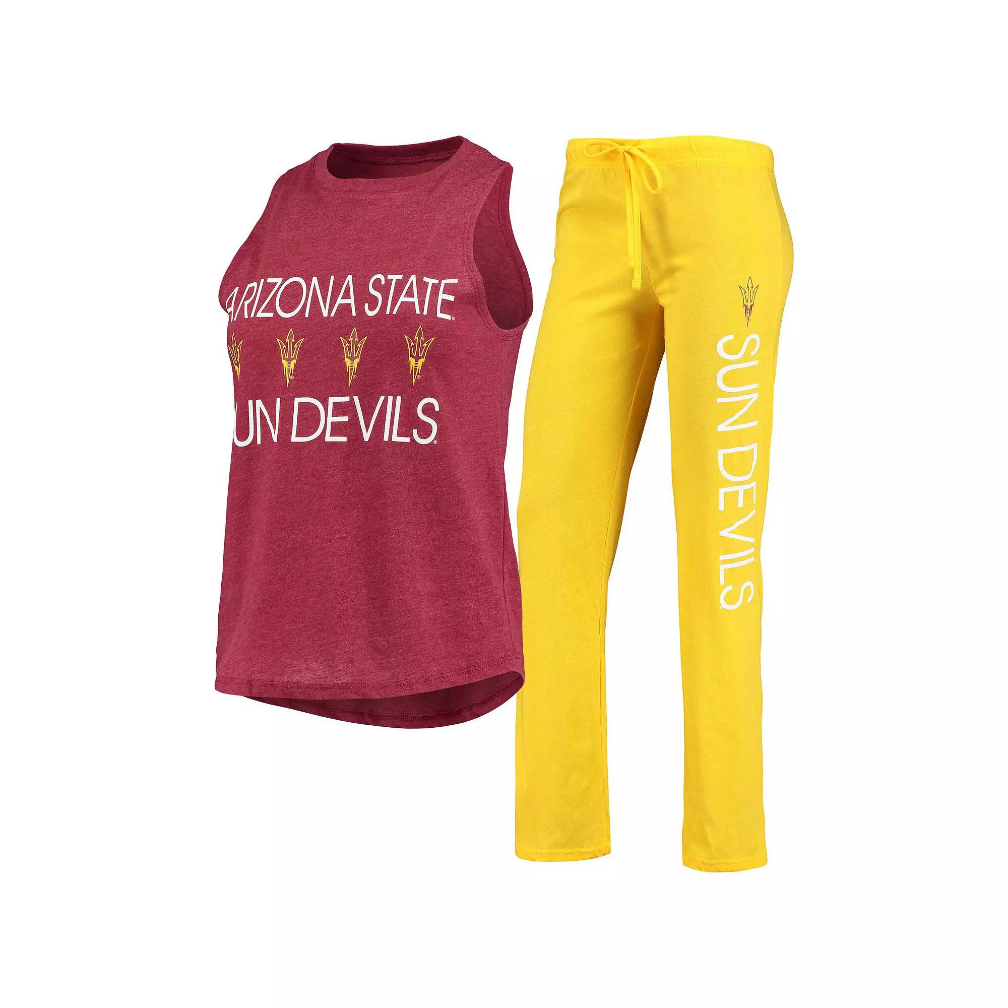 Women's Concepts Sport Maroon/Gold Arizona State Sun Devils Team Tank Top & Pants Sleep Set,  Product Image
