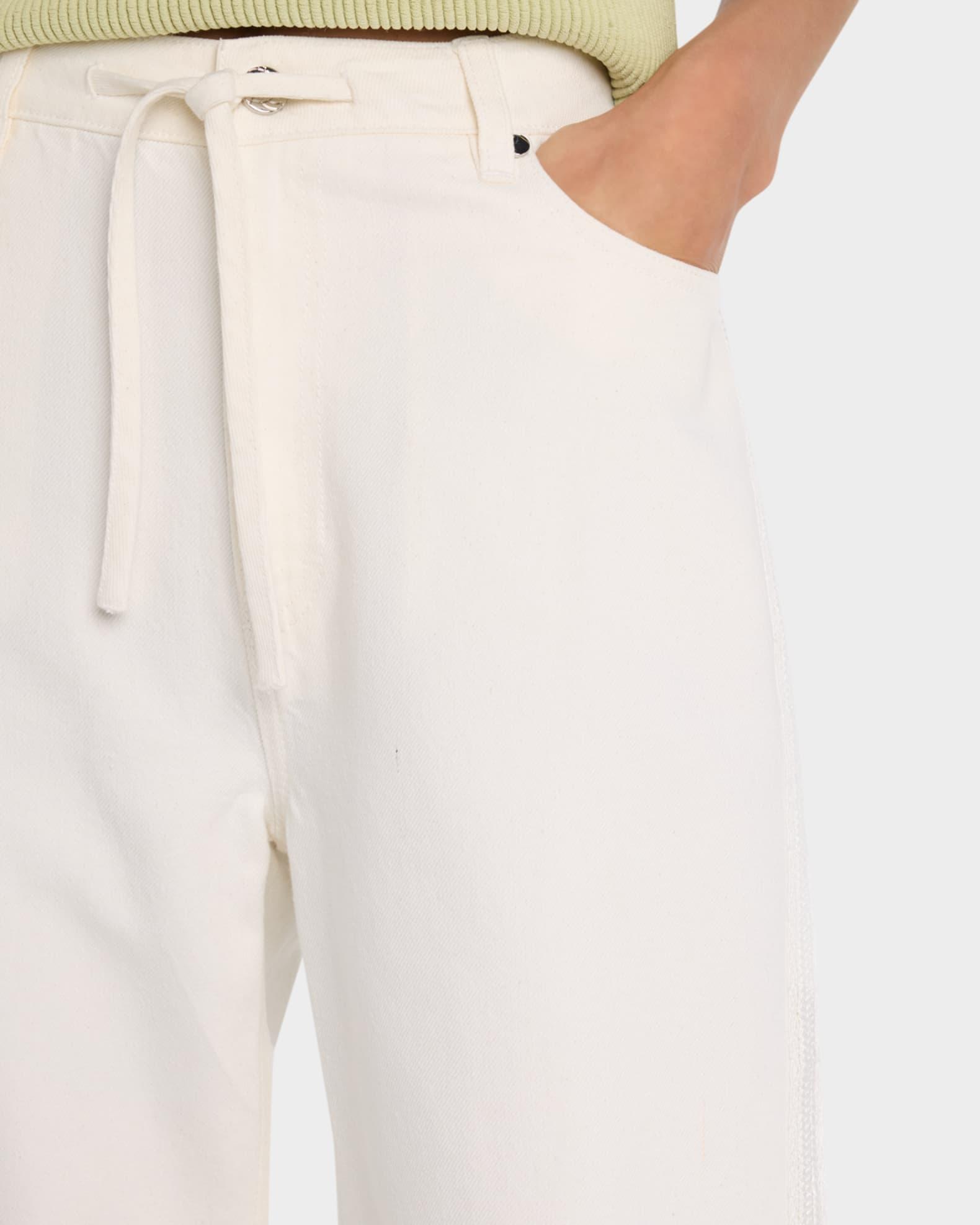 Dunn Drawstring Wide-Leg Jeans with Crochet Trim Product Image