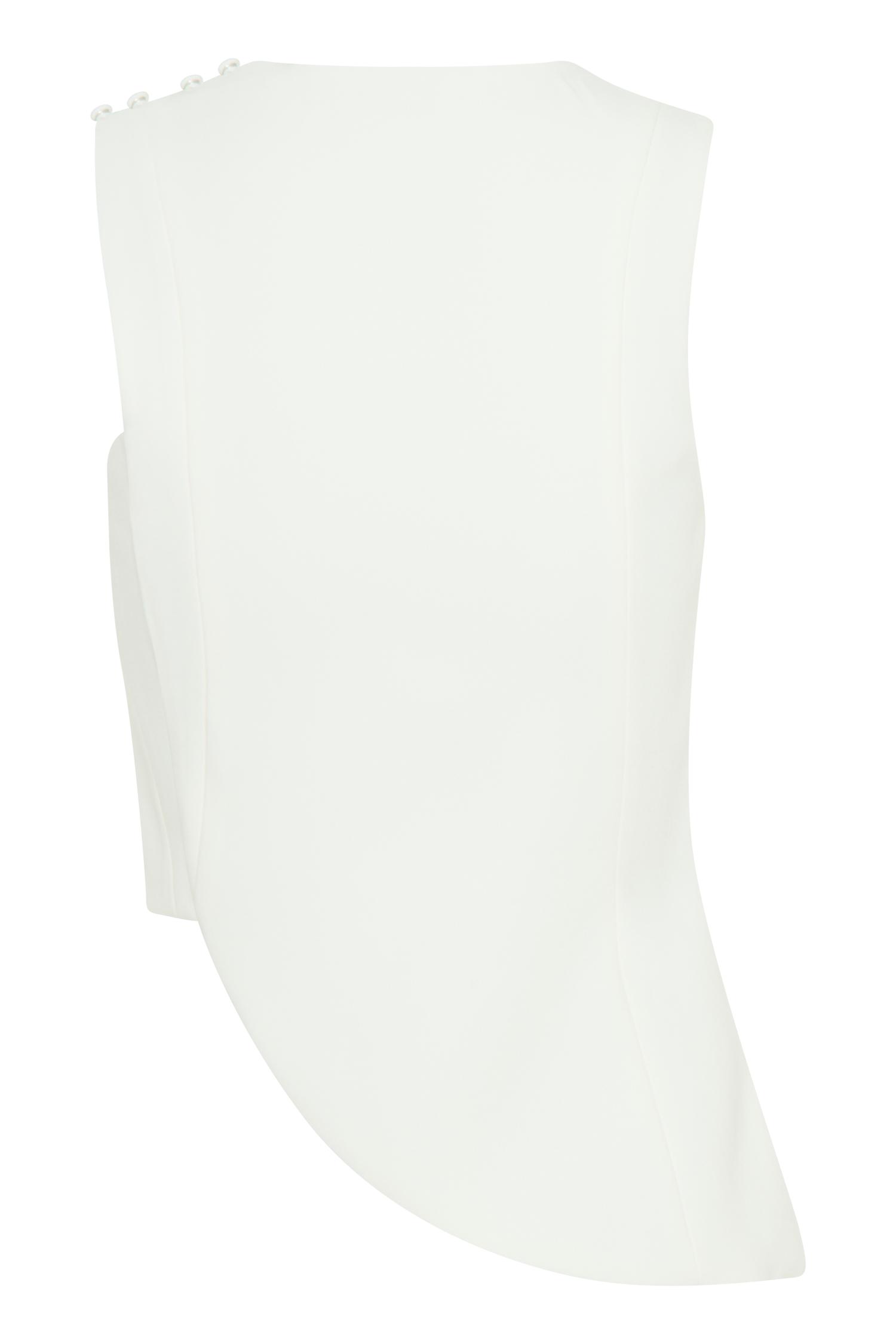 Astrid Asymmetric Sleeveless Suiting Top - White Product Image