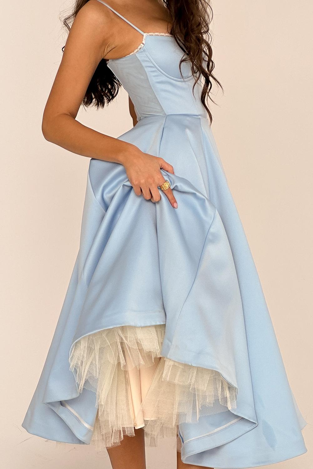 Mademoiselle  cinderella blue tulle midi dress Product Image