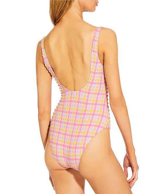 GB Seersucker Puff Classic Tank One Piece Swimsuit Product Image