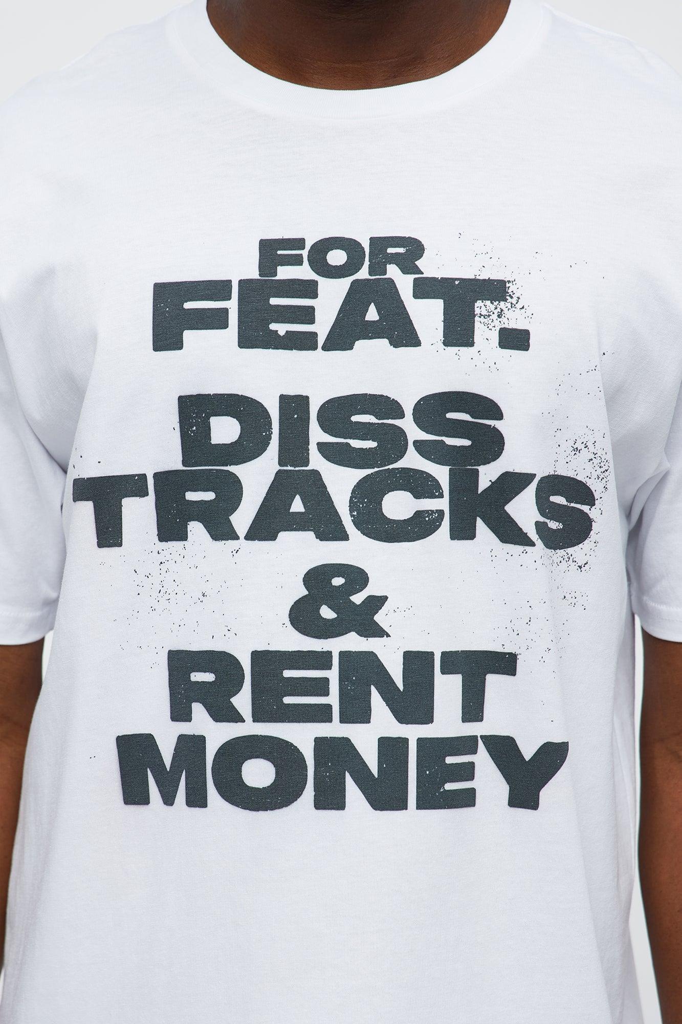Rap Like Rent Is Due Short Sleeve Tee - White Male Product Image
