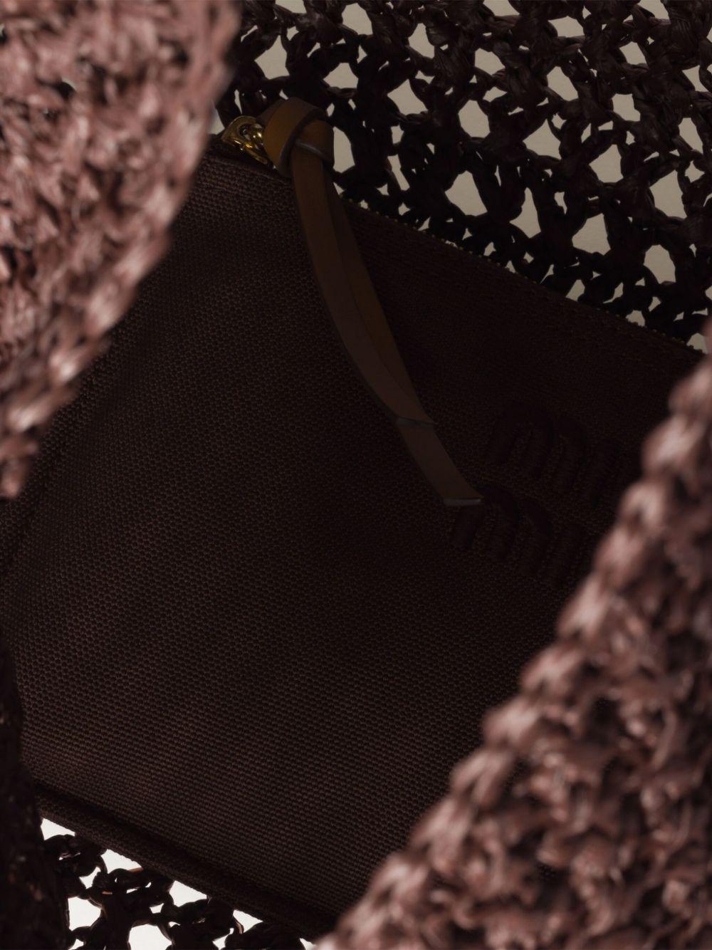 Raffia-effect woven shoulder bag Product Image