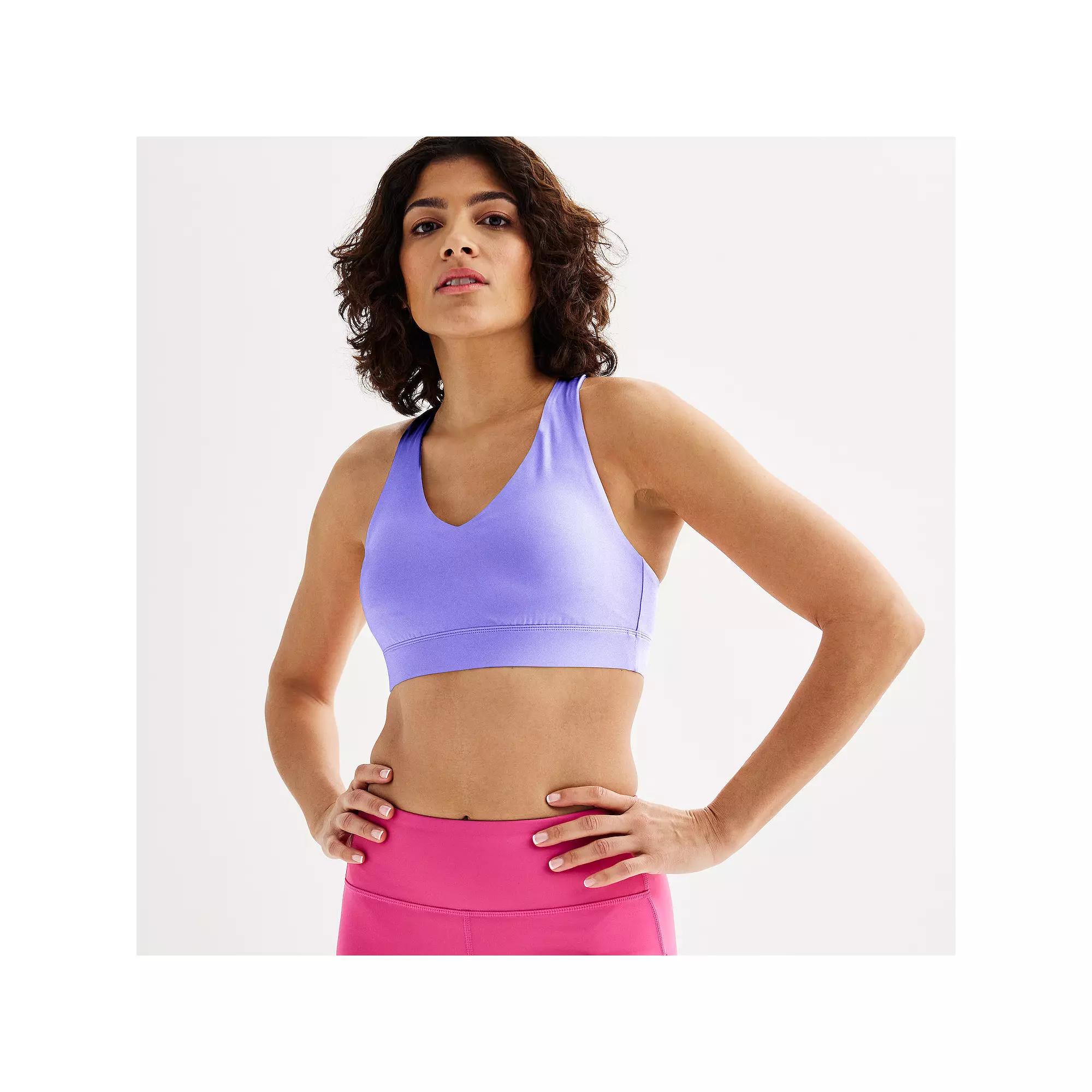 Tek Gear® Ultrastretch Medium-Impact V-Neck Sports Bra, Women's, Mini Latte Product Image