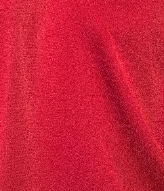 Calvin Klein Charmeuse Deep V-Neck Long Sleeve Blouse Product Image