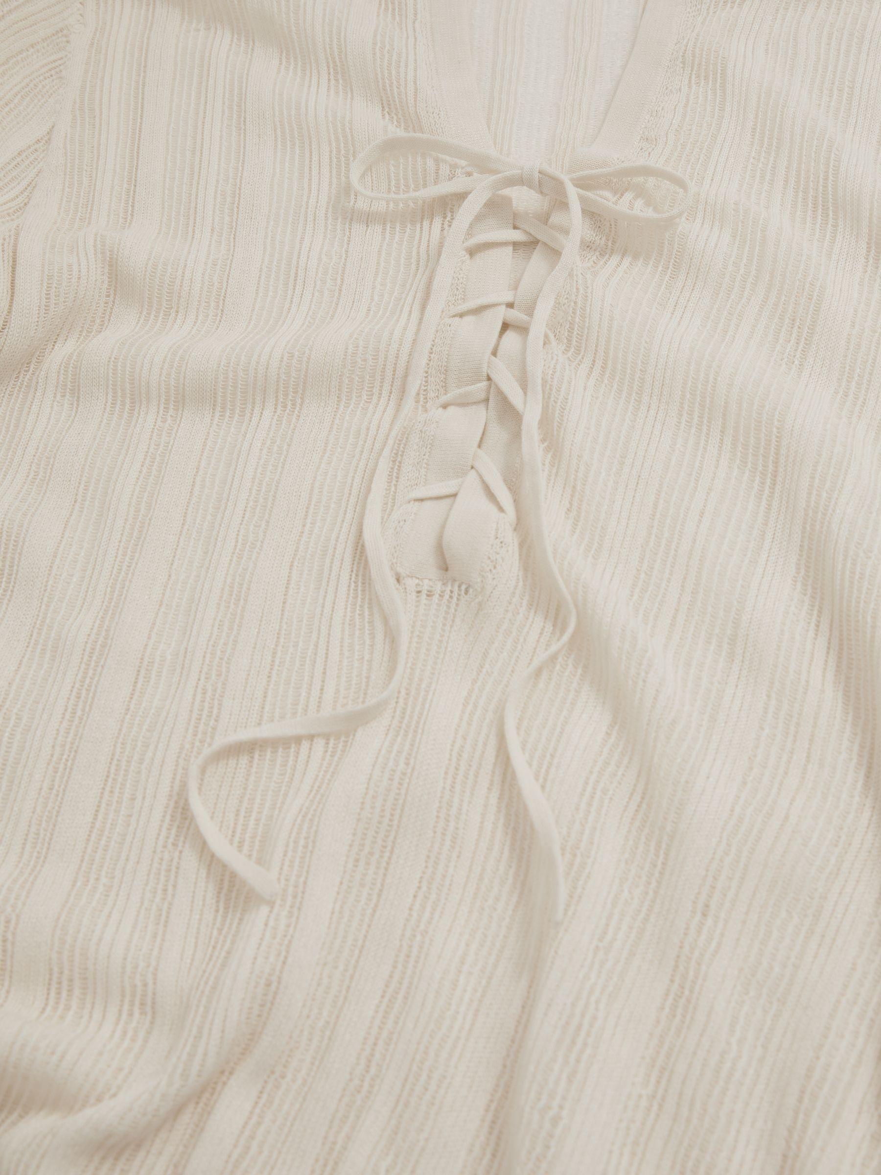 Knitted Beach Cover-Up Dress in Cream Product Image