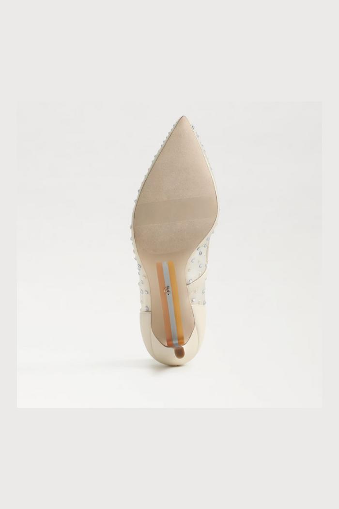 Hazel Mesh Pointed Toe Pump - Ivory Product Image