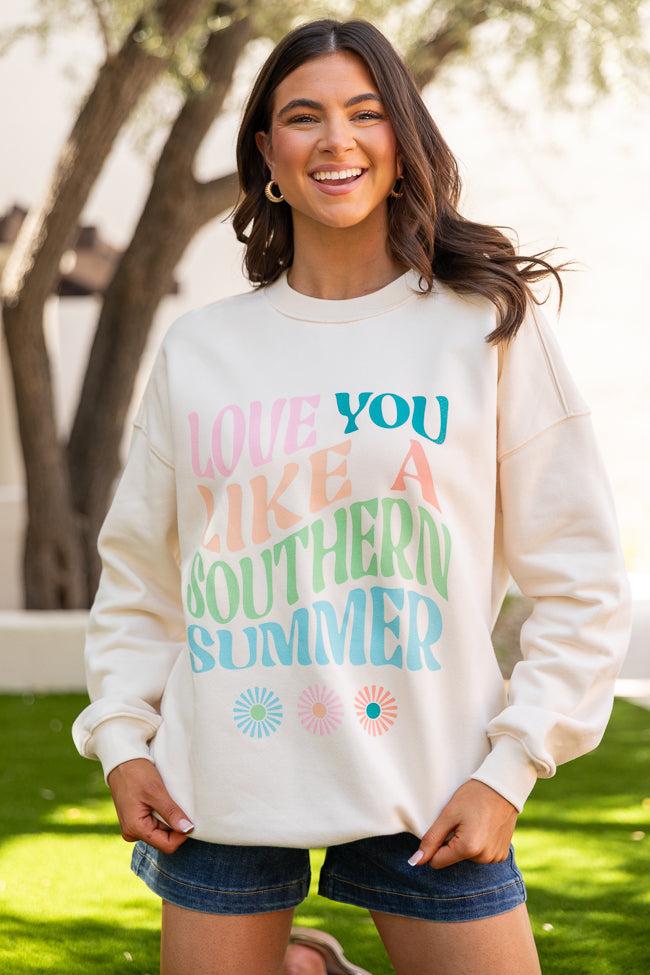 Love You Like A Southern Summer Cream Graphic Sweatshirt Product Image