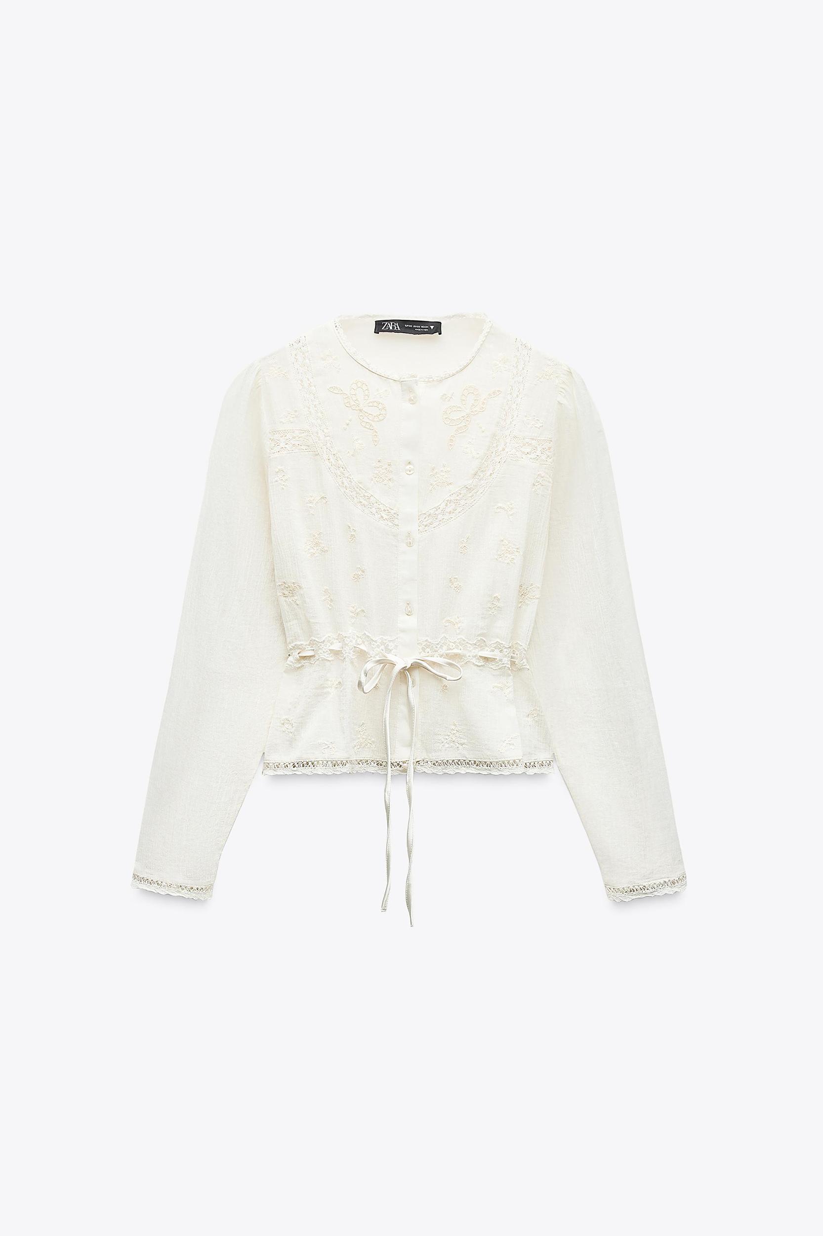 EMBROIDERED CHIFFON SHIRT Product Image