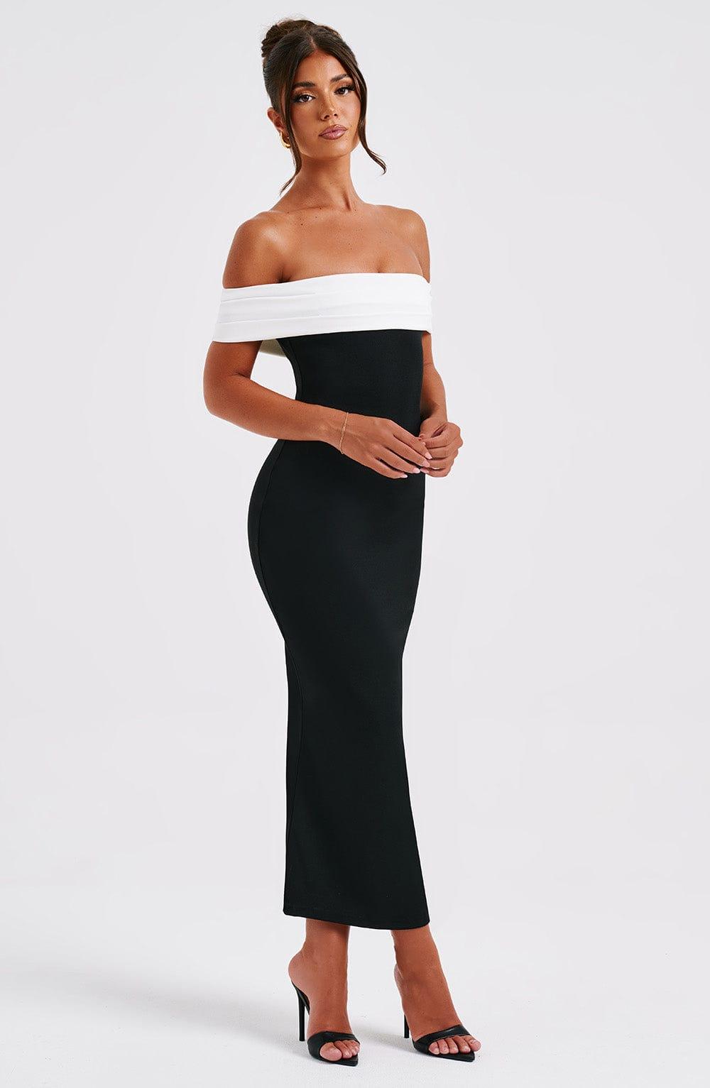 Bex Midi Dress - Black/White Product Image