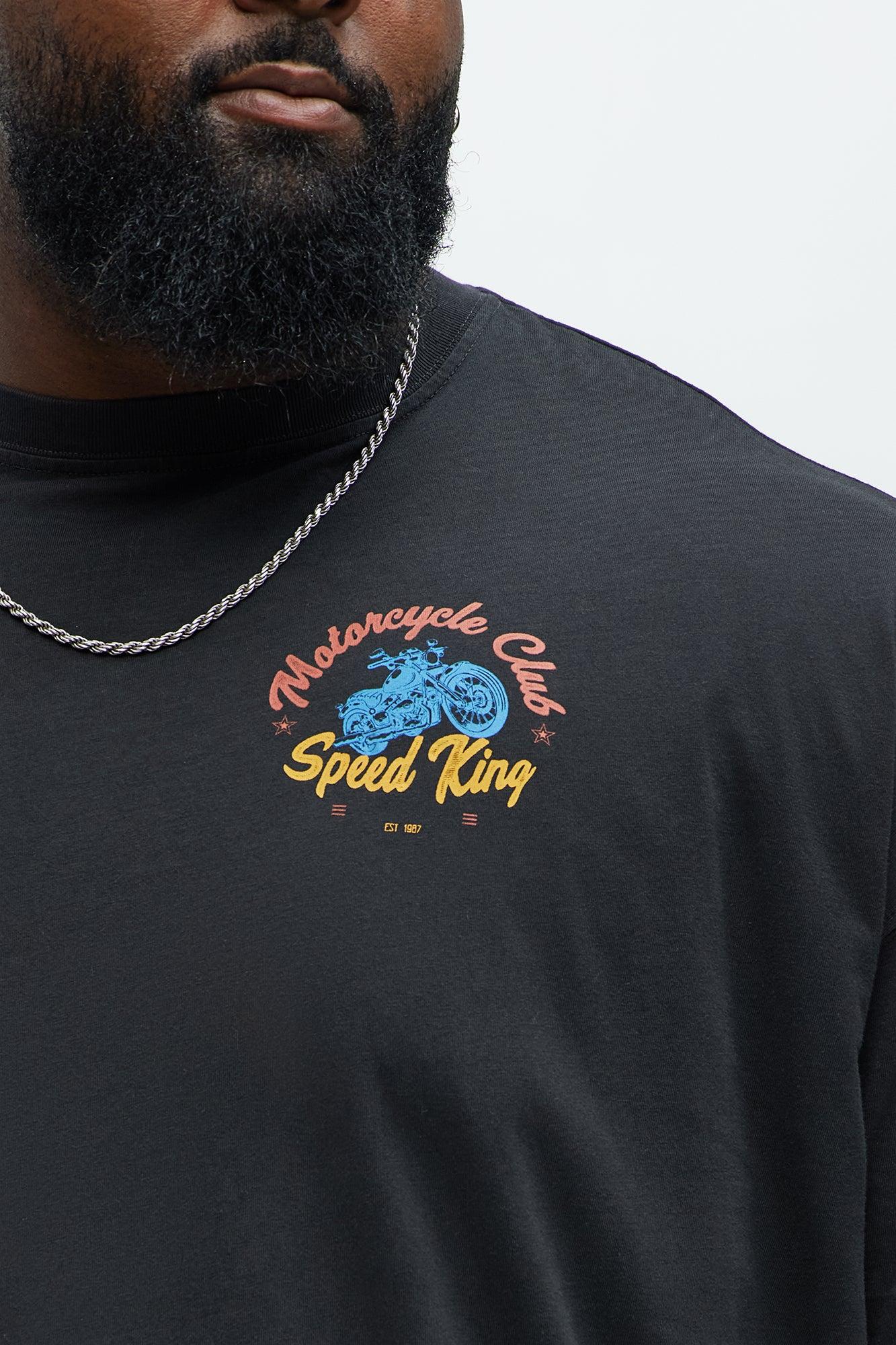 Motorcycle Club Speed King Oversized Short Sleeve Tee - Black Product Image
