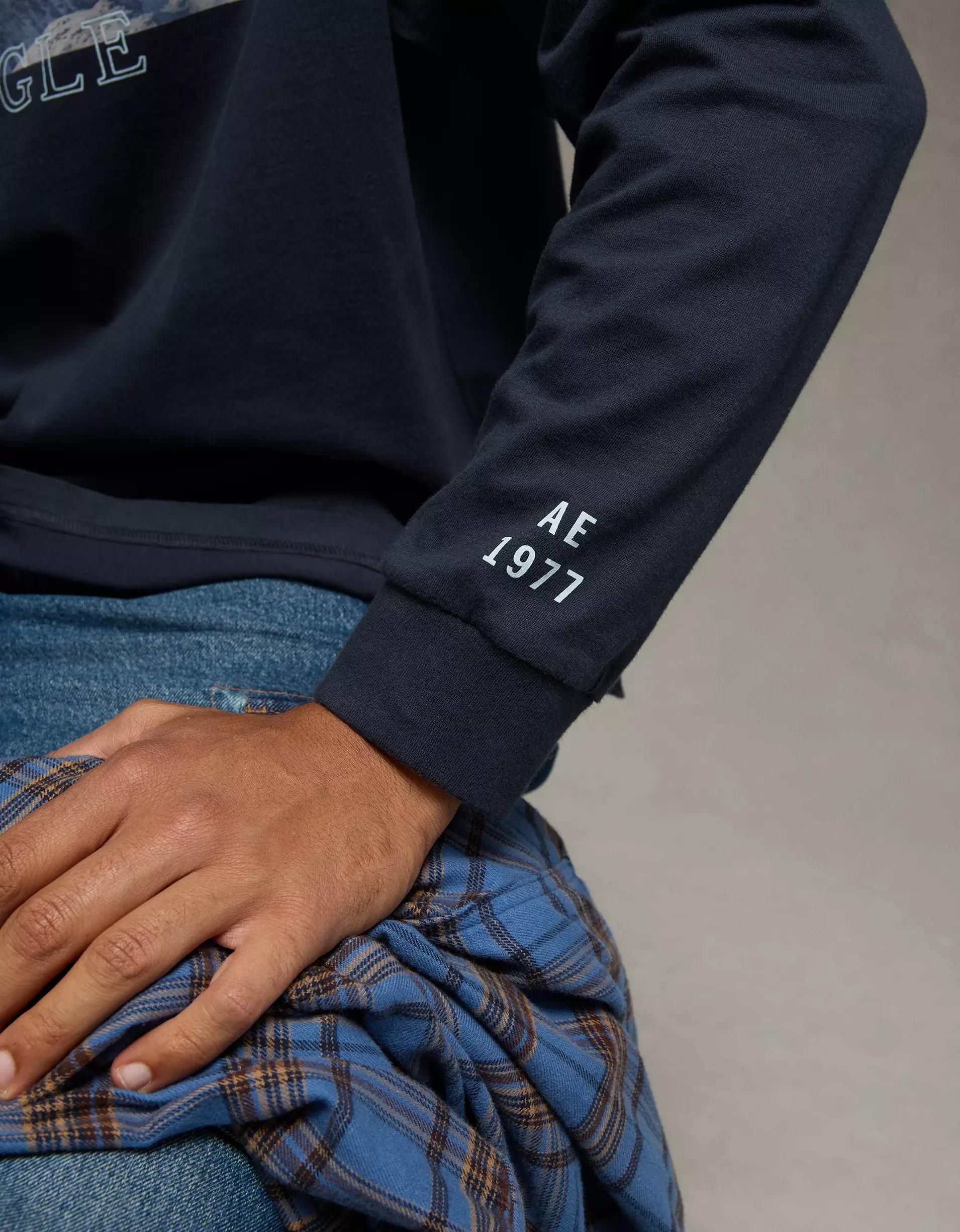 AE Boxy Long Sleeve Destination Graphic T-Shirt Product Image