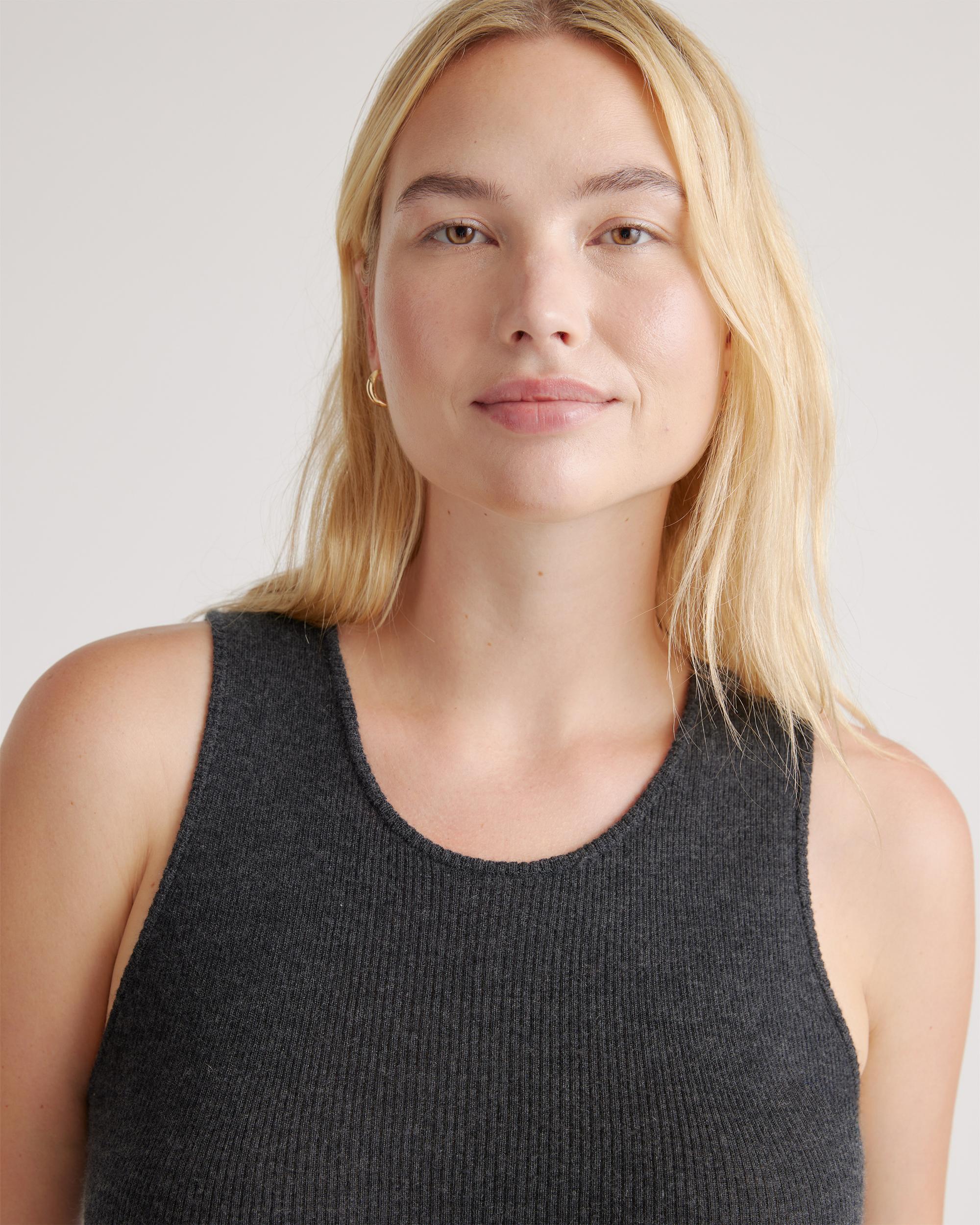 Quince | Women's Featherweight Cashmere Ribbed Tank Top Size XL Product Image