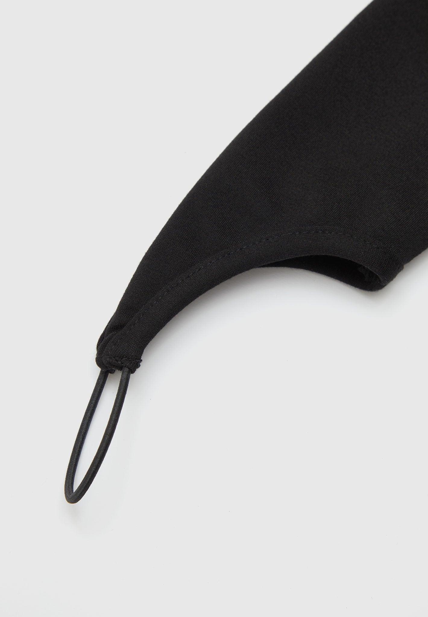 Contrast Asymmetric Bodysuit - Black Female Product Image