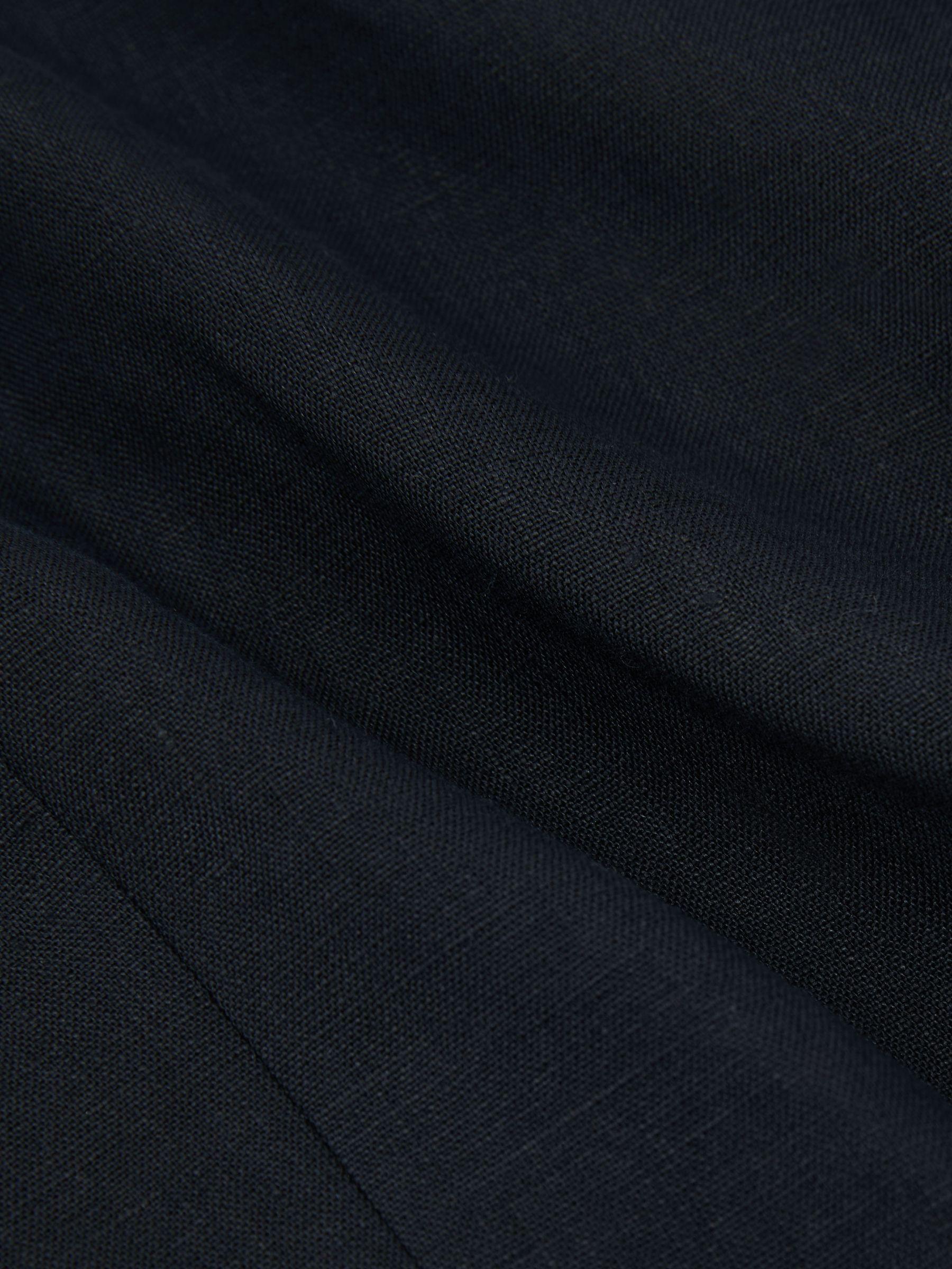 Tailored Fit Linen Double-Breasted Suit Blazer in Navy Product Image