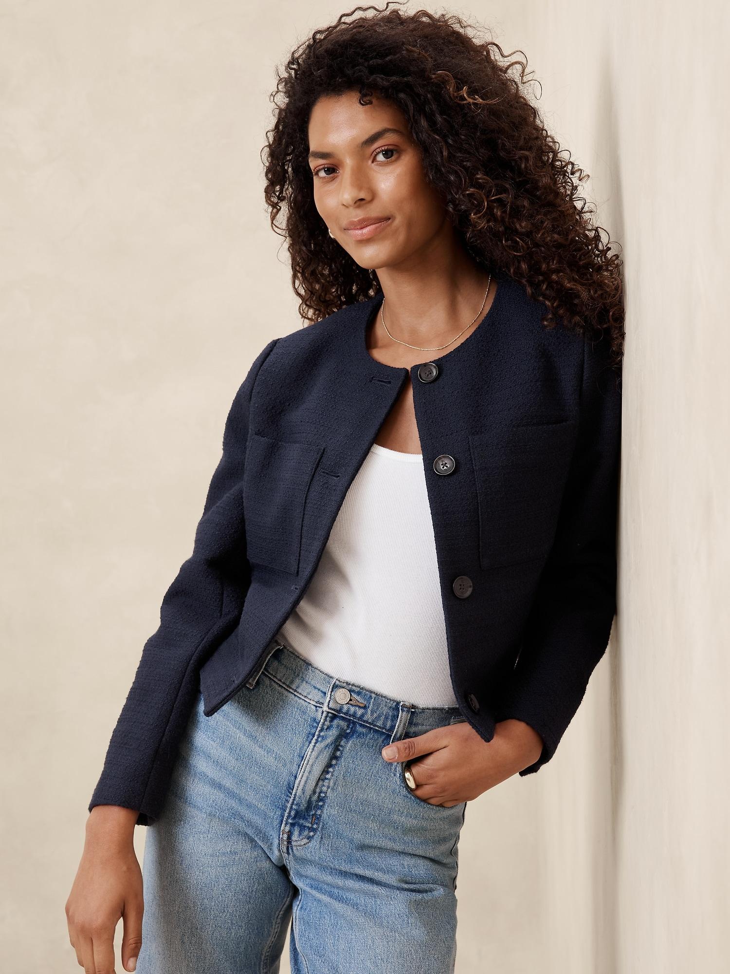 Boucle Collarless Jacket Product Image