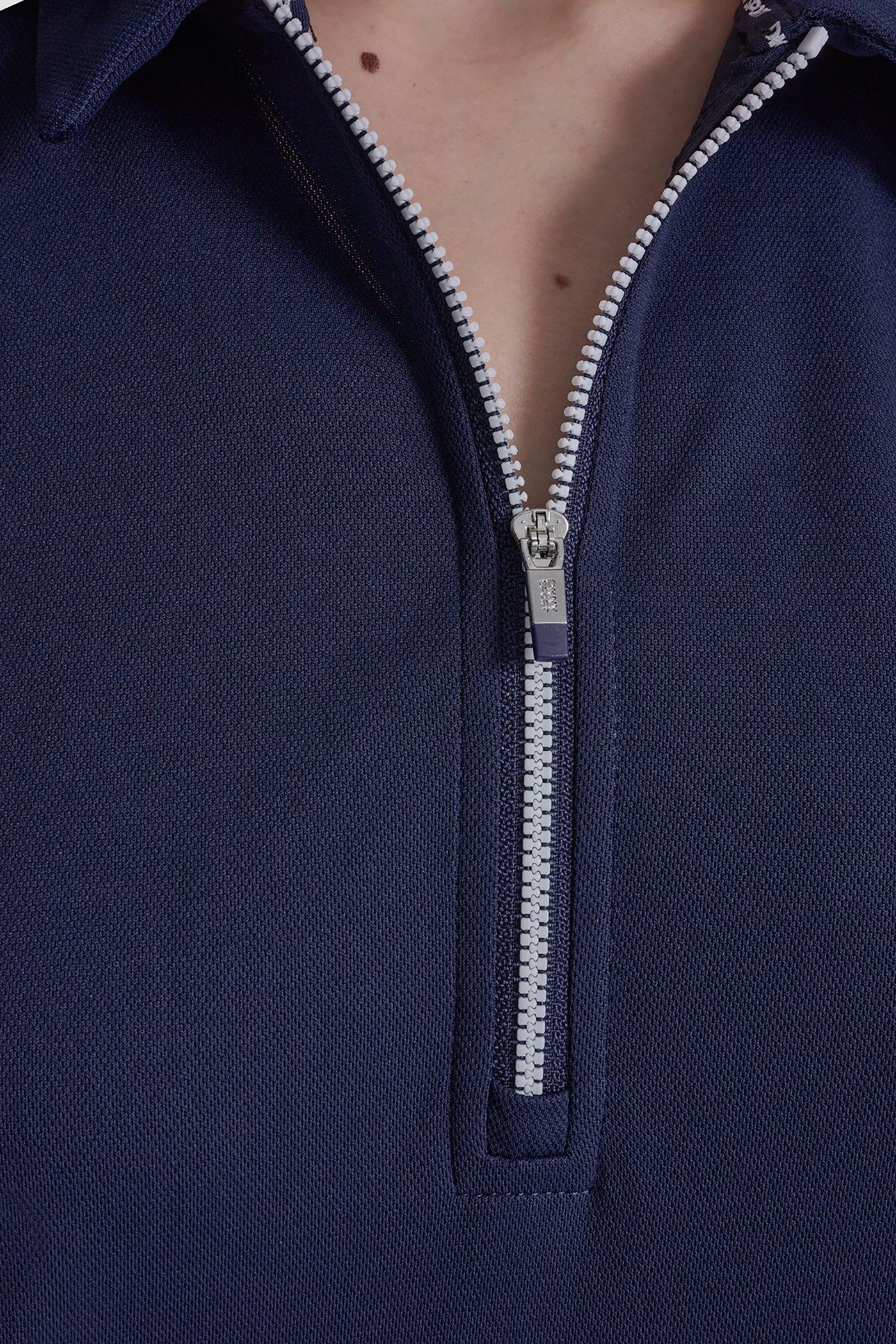 HALF-ZIP POLO DRESS WITH CONTRAST PIPING Product Image