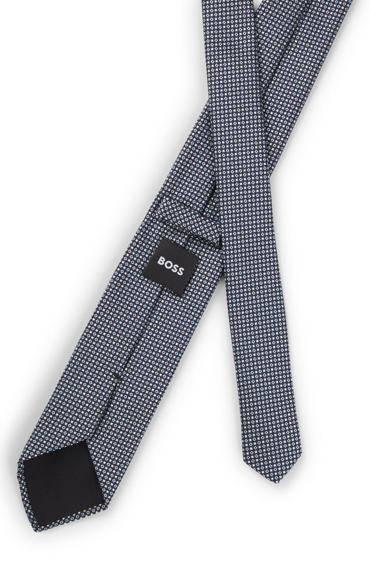 Jacquard-pattern tie in a silk blend Product Image