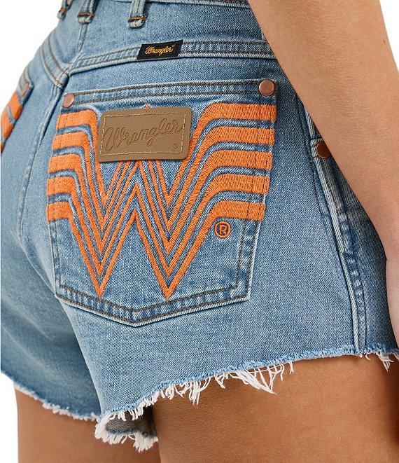 Wrangler x Whataburger Rework High Rise Denim Shorts Product Image