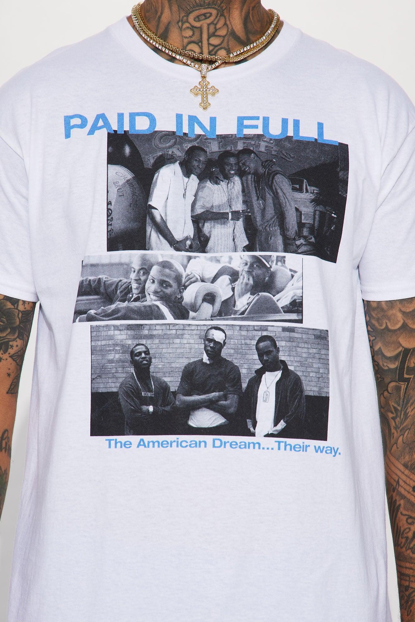 Paid In Full Panels Short Sleeve Tee - White Product Image