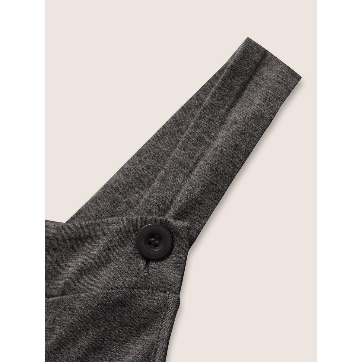 Plus Size DimGray Supersoft Essentials Solid Pleated Pocket Jumpsuit Women Casual Sleeveless Non Everyday Loose Jumpsuits BloomChic 30/6X Product Image