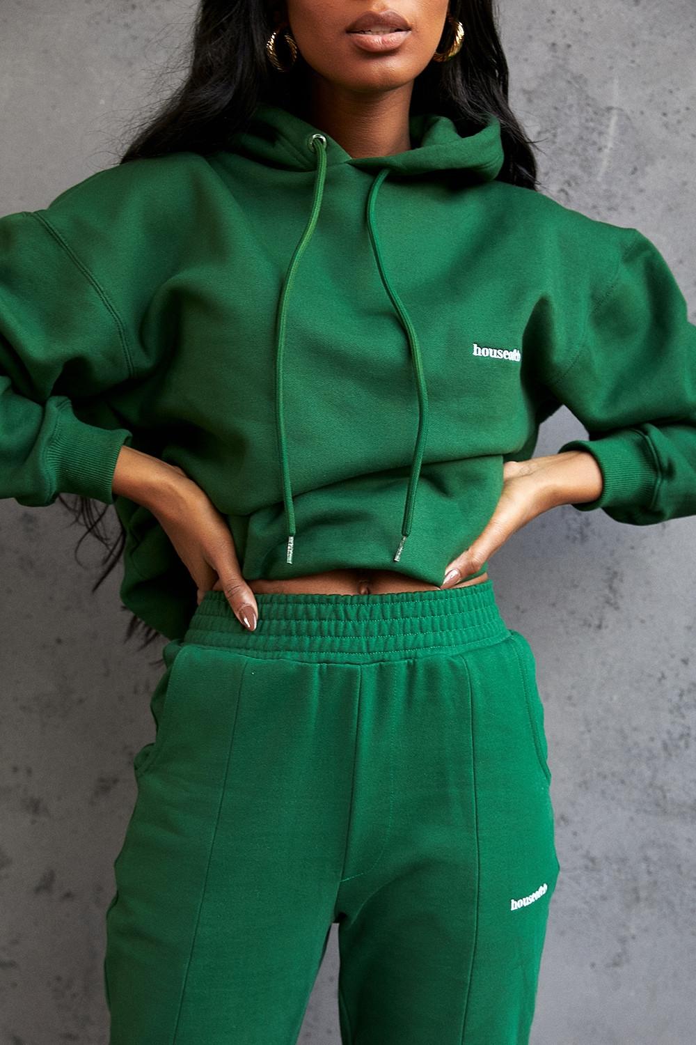 Halo  green cotton fleece-back oversized hoodie Product Image