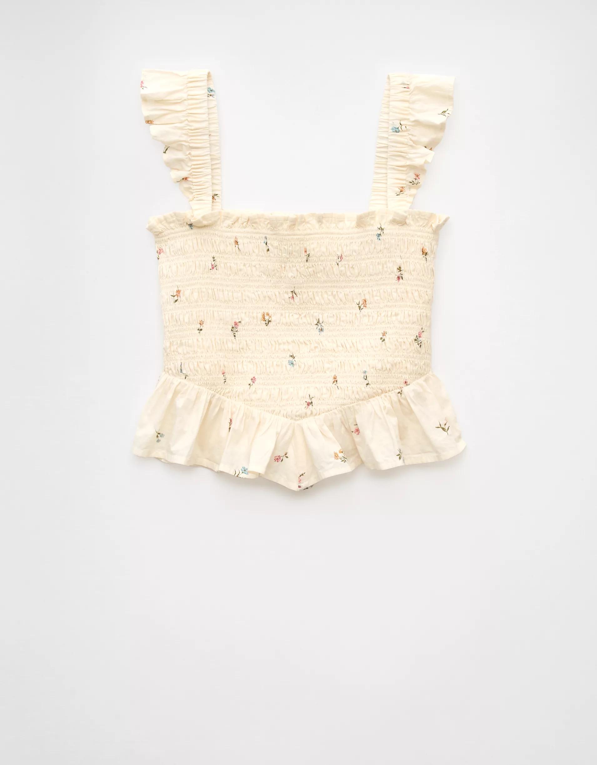 AE Bella Smocked Crop Top Product Image