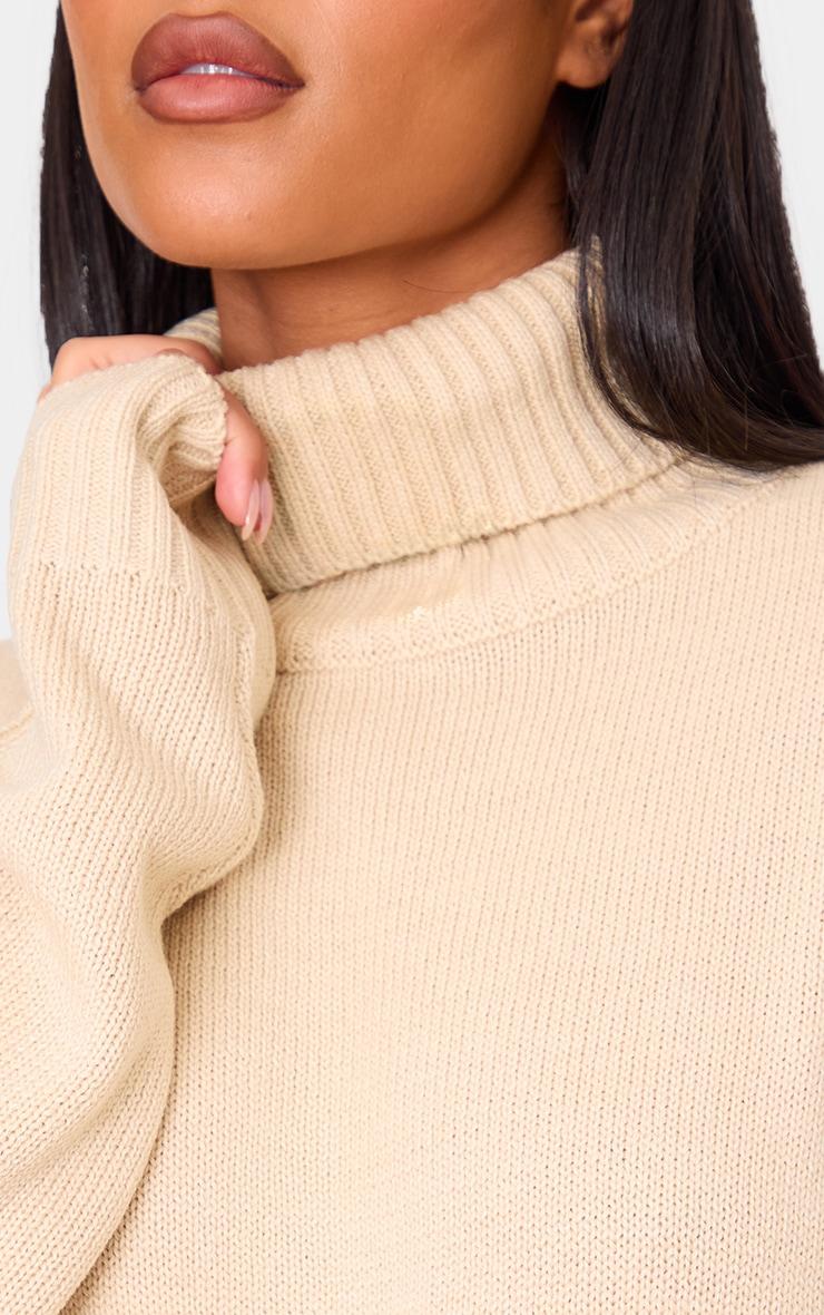 Tall Stone Soft Knit Roll Neck Oversized Sweater Product Image