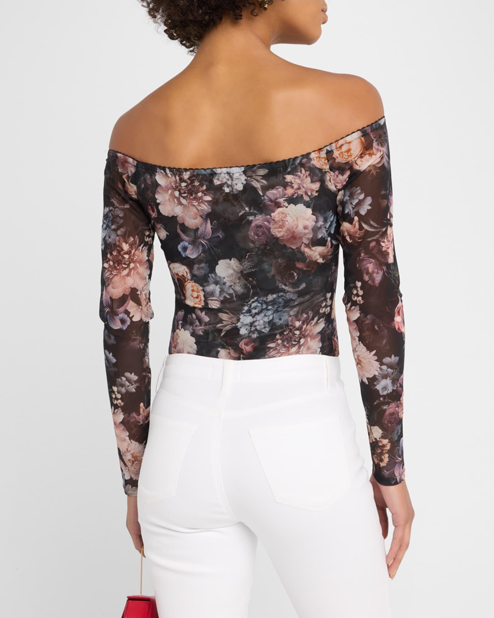 Peonie Off-Shoulder Mesh Bodysuit Product Image