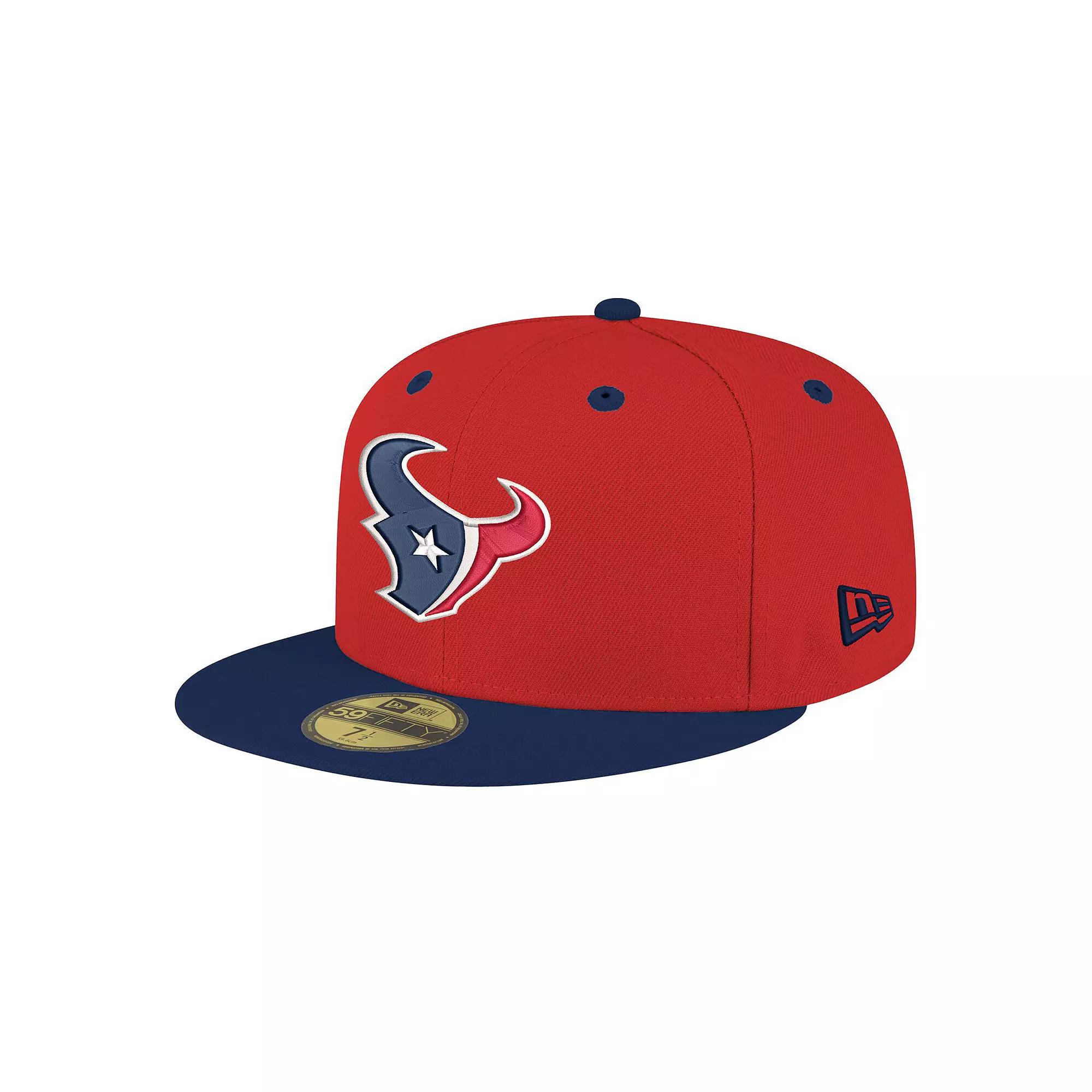 Men's New Era Red/Navy Houston Texans Flipside Two-Tone 59FIFTY Fitted Hat,  Product Image