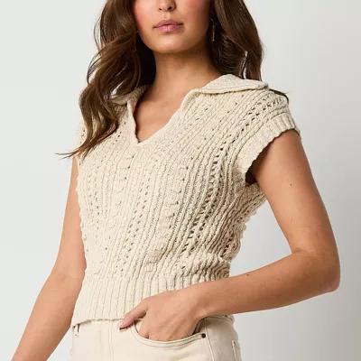 a.n.a Womens Sweater Pointelle Polo Product Image