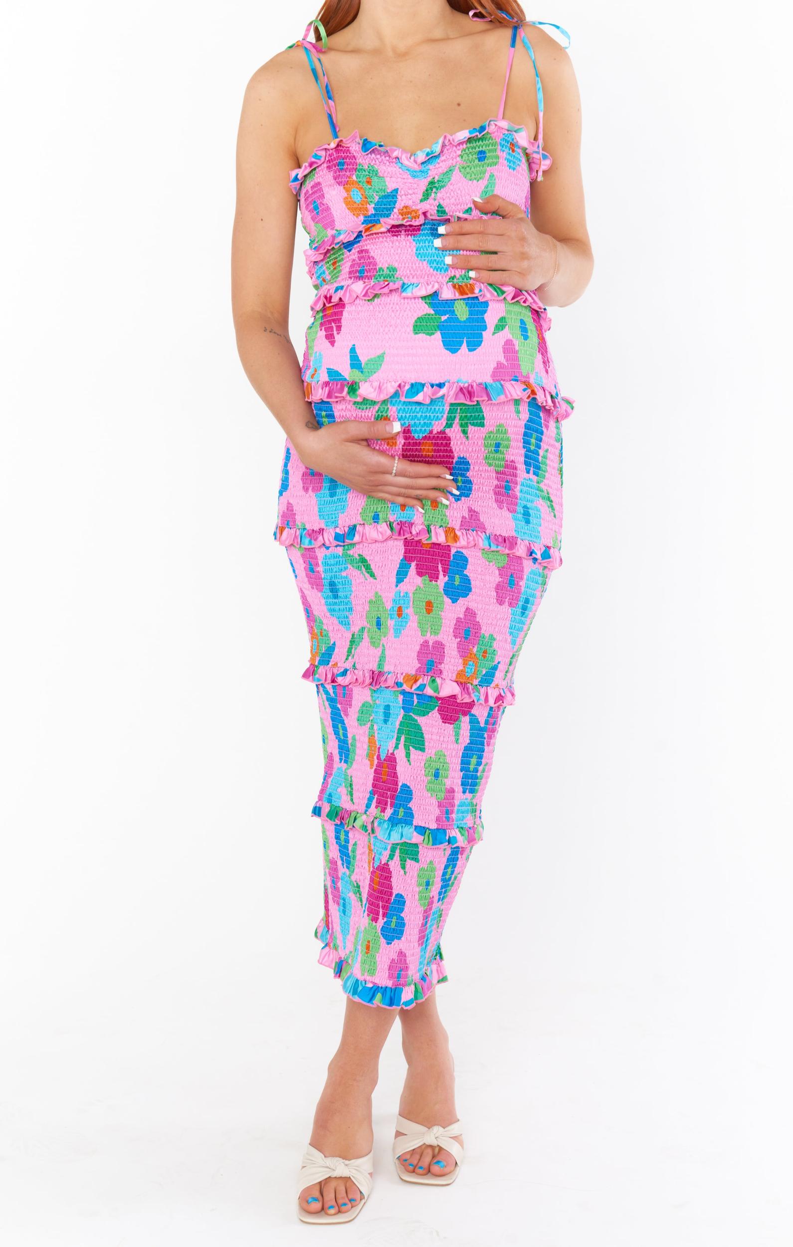 Stella Smocked Dress ~ Pink Piccadilly Floral Product Image