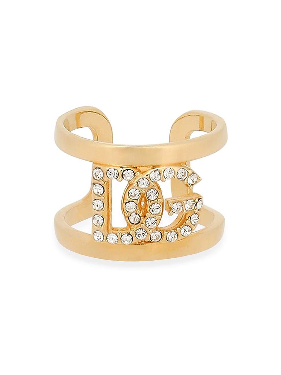 Womens Goldtone & Glass Crystal Monogram Ring Product Image