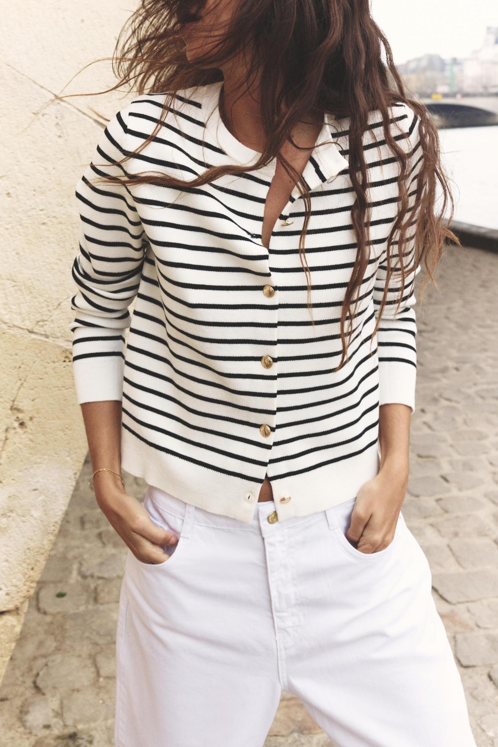 STRIPED KNIT CARDIGAN Product Image