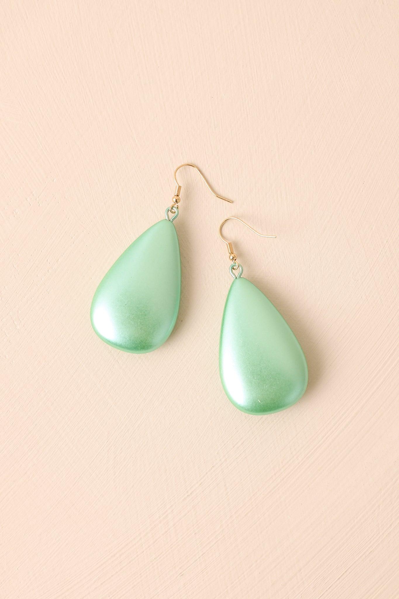 Pure Joy Mint Oval Drop Earrings Product Image