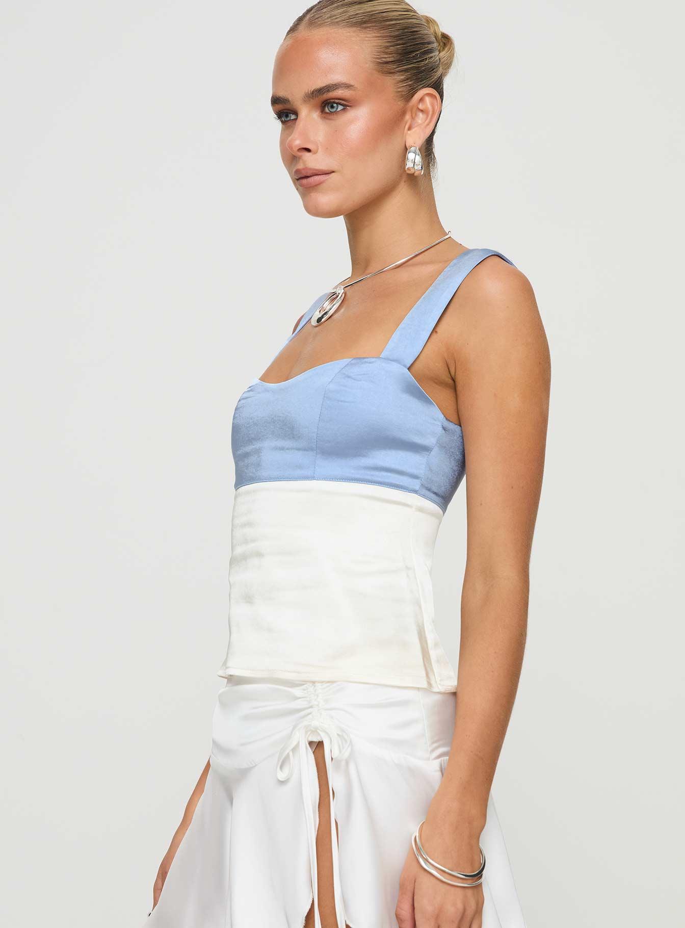 Chantell Top Blue / White Product Image