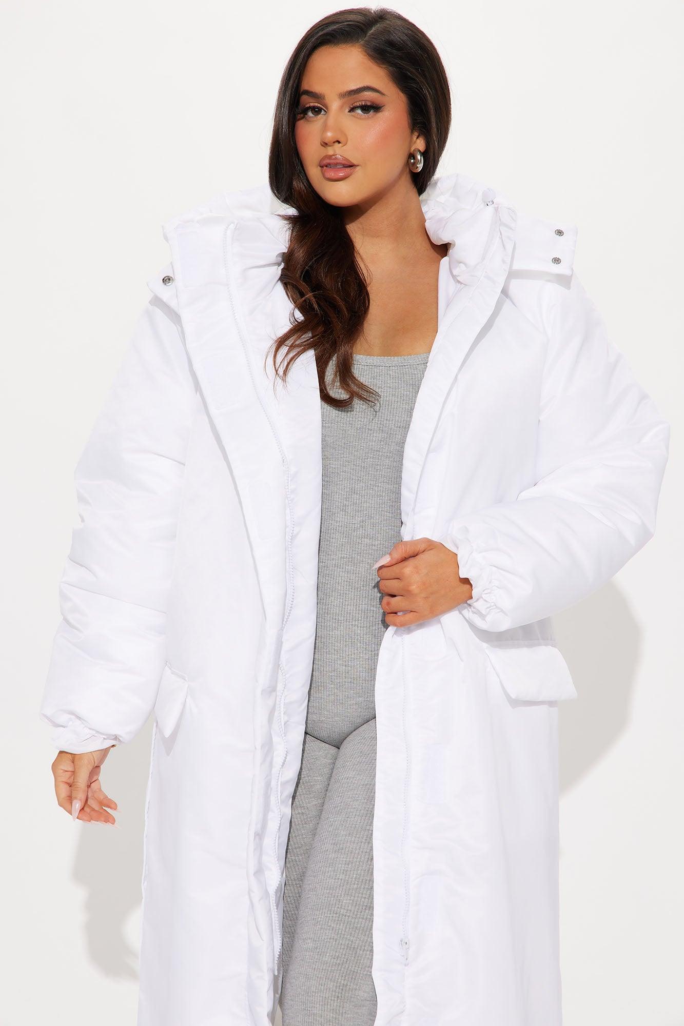 Got It On Her Own Puffer Trench - White Product Image