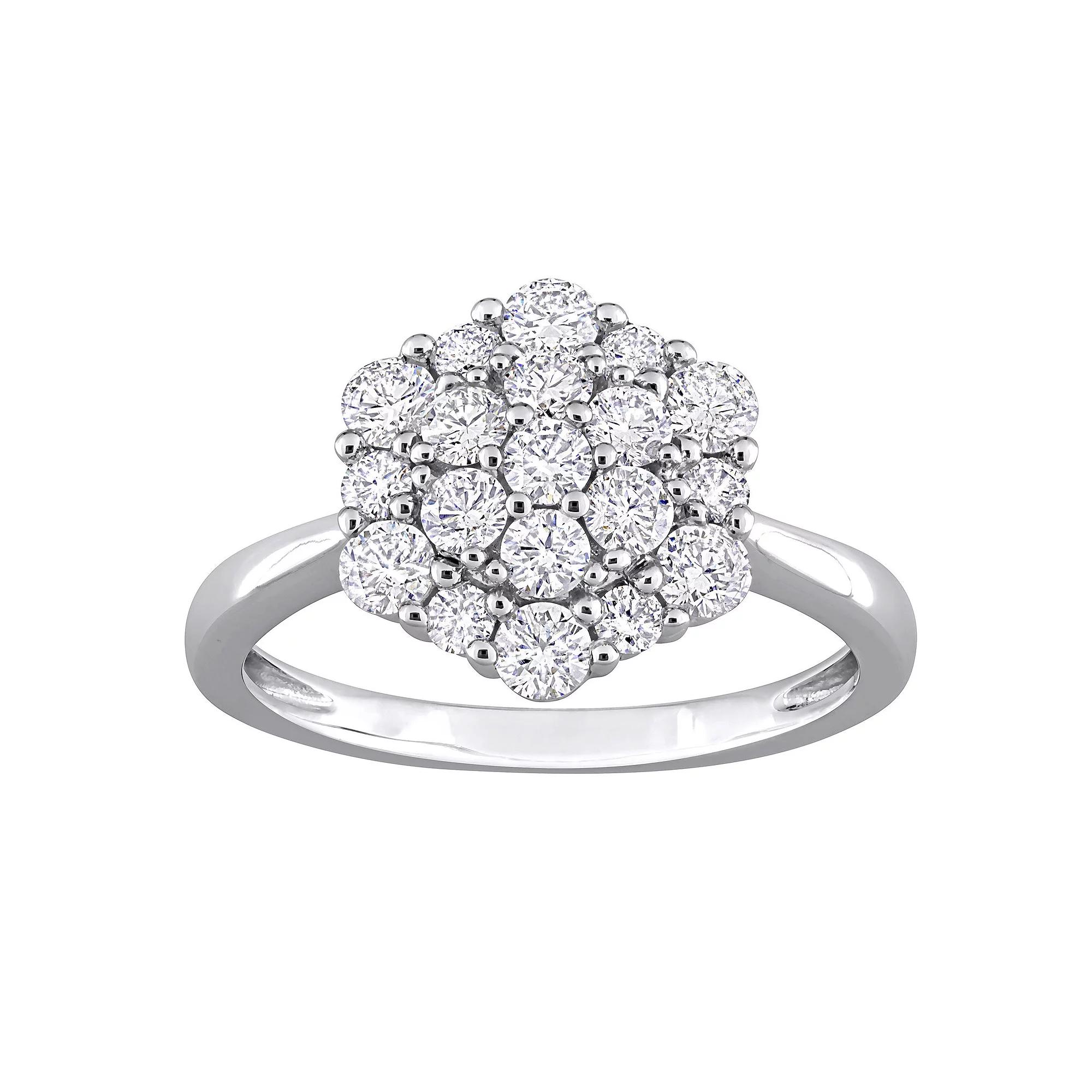 Stella Grace 10k White Gold 1 Carat T.W. Diamond Cluster Engagement Ring, Women's,  Product Image